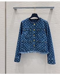 Louis Vuitton Monogram Denim Women's Shirt Blue