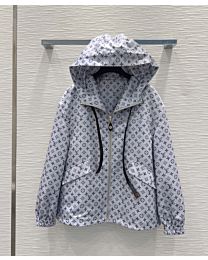 Louis Vuitton Women's Casual Zip-Up Jacket Gray