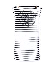 Louis Vuitton Women's Striped Anchor T-Shirt Dress White