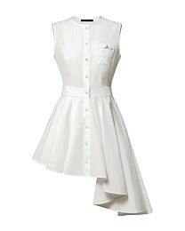 Louis Vuitton Women's Asymmetrical Shirt Dress White