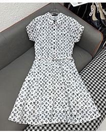 Louis Vuitton Graphic Monogram Shirt Dress White