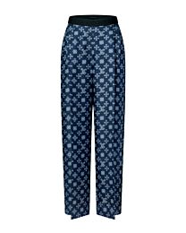 Louis Vuitton Women's Nouveau Monogram Tailored Wide-Leg Pants Blue