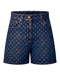 Louis Vuitton Women's Monogram Denim Shorts Blue