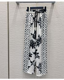 Louis Vuitton Printed Wide-Leg Pants White