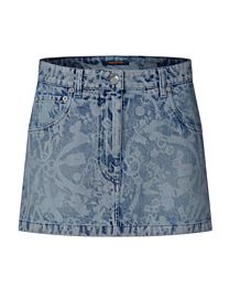 Louis Vuitton Women's LV Bloom Denim Mini Skirt Blue