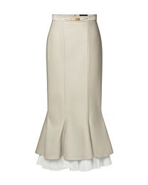 Louis Vuitton Women's Ruffle Trim Skirt Apricot