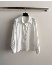 Louis Vuitton Women's Long-Sleeve Button-Down Shirt White