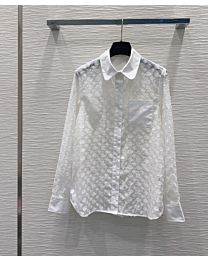 Louis Vuitton Women's Mini Monogram Silk Evening Shirt White