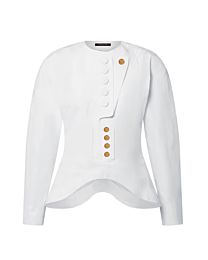 Louis Vuitton Women's Asymmetrical Bib Blouse White