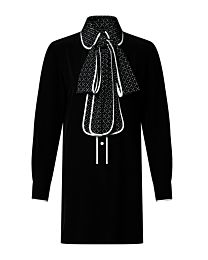 Louis Vuitton Women's Monogram Collar Long-Sleeved Dress