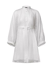 Louis Vuitton Women's Monogram Fil Coupe Batwing Shirt Dress White
