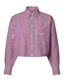 Louis Vuitton Women's Cropped Striped Shirt Red