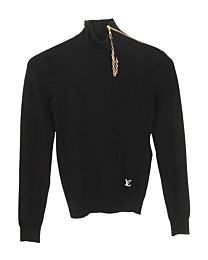 Louis Vuitton Women's Shoulder Detail Turtleneck Sweater Black