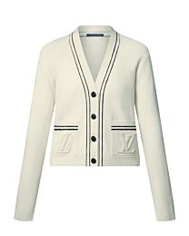 Louis Vuitton Women's Stripe Accent Cardigan White