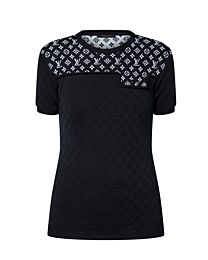 Louis Vuitton Women's Monogram Jacquard Knitted Top Black
