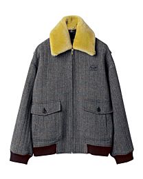 Miumiu Women's Detachable Fur Collar Coat Gray