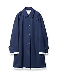 Miu Miu Women's Navy Single-Breasted Kid Mohair Coat Dark Blue