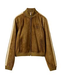 Miu Miu Women's Waxed Suede Jacket Coffee