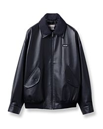 Miu Miu Women's Plonge Nappa Leather Bomber Jacket Black