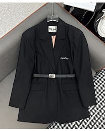 Miu Miu Belted Blazer Black
