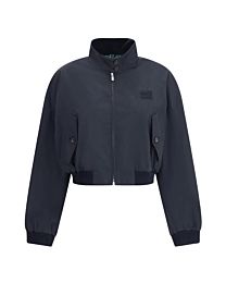 Miu Miu Panama Cotton Blouson Jacket Black