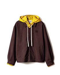 Miumiu Women's Kid Mohair And Technical Ponge Blouson Jacket Coffee