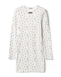 Miu Miu Women's Ribbed Plain Knit Dress Cream