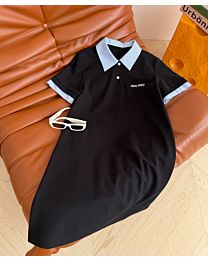 Miu Miu Women's Polo Shirt With Contrast Trims Black