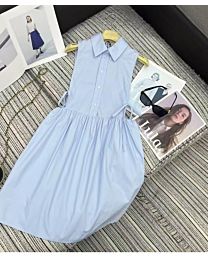 Miu Miu Women's Vestido Con Delantal De Estilo Frances Ropa De Blue