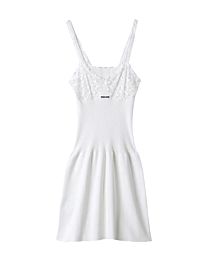 Miu Miu Women's White Cotton And Lace Dress White
