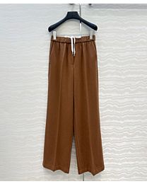 Miumiu Women's High-end wool straight-leg pants Coffee