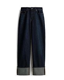 Miu Miu Women's Straight Turn-Up Jeans Blue