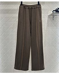 Miu Miu Women's Wide-Leg Sweatpants Coffee