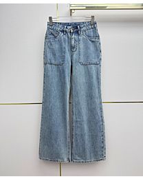 Miu Miu Women's Washed Wide-Leg Jeans Blue