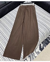 Miu Miu Fleece Wide-Leg Pants Coffee