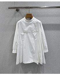 Miu Miu Women's Cotton Long-Sleeved Top Cream