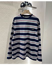 Miumiu Women's Striped Sweatshirt Dark Blue