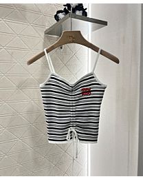 Miumiu Women's Knitted Striped Camisole White