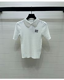 Miu Miu Women's Cotton Polo Shirt White