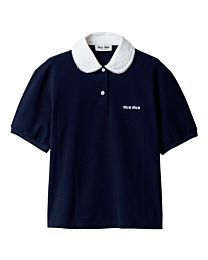 Miu Miu Women's Velour Shirt Dark Blue
