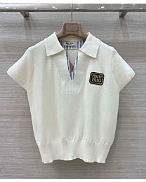 Miumiu Women's Polo Sweater Cream