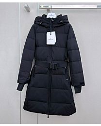Moncler Women's Reiss Belted Longline Hooded Puffer Coat
