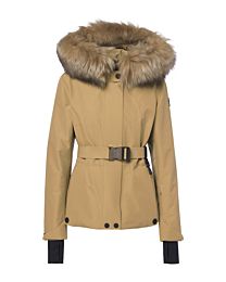 Moncler Women's Grenoble Laplance Hooded Ski Jacket With Shearling Trim