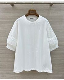 Moncler Women's Cotton San Gallo Embroidery Top White