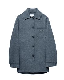 Prada Women's Lapel Mid-Length Profile Shirt Gray