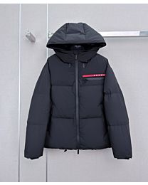 Prada Women's Hooded Down Jacket Black
