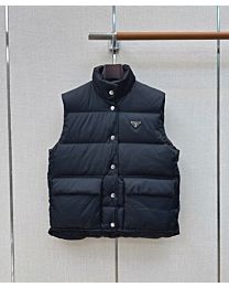 Prada Women's Miu Miu Women's Technical Ponge Down Vest Black