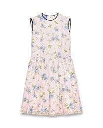 Prada Women's Floral-Print Linen Dress Pink