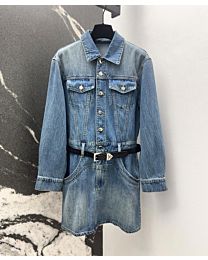 Prada Women's Denim Mini Dress Blue