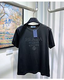 Prada Women's Embroidered Short-Sleeve T-Shirt